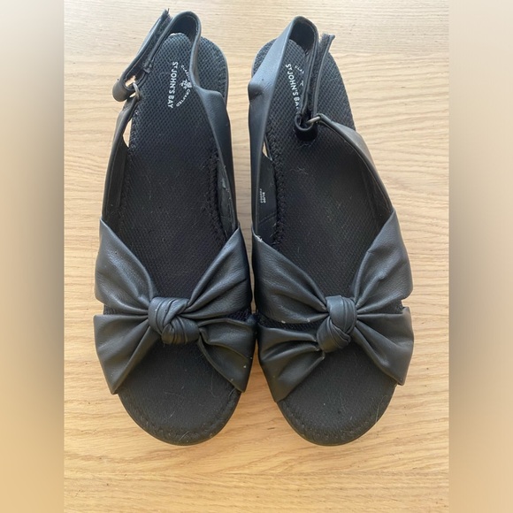ST.John’s Bay Black Knotted Wedge Sandals 11 - Picture 2 of 10